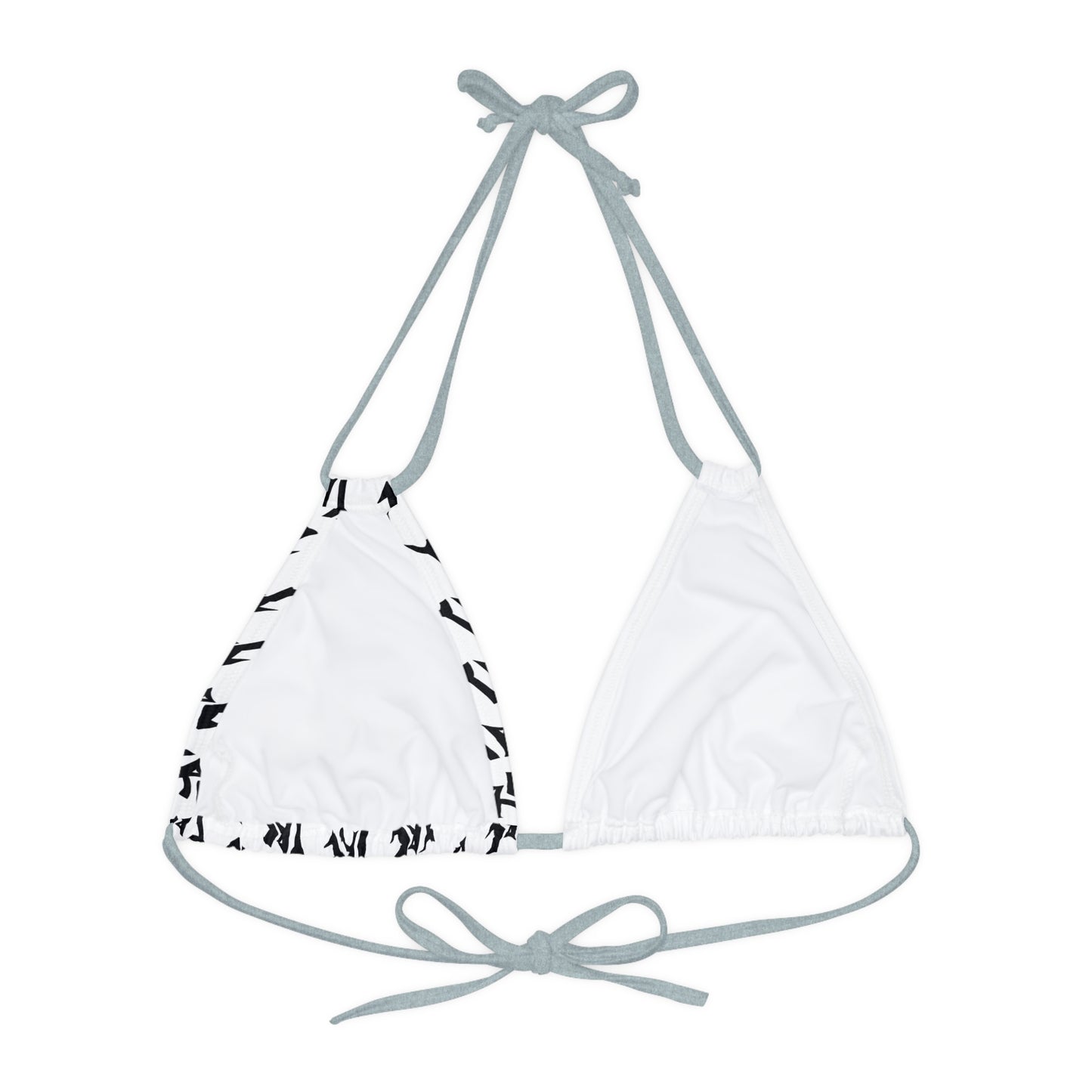 Strappy Triangle Bikini Top (AOP)